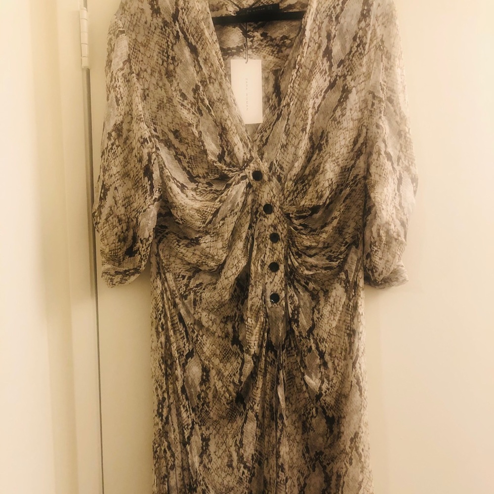 Zara snake print sheer tunic